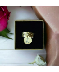 bague personnalisée pampille en  acier inoxydable