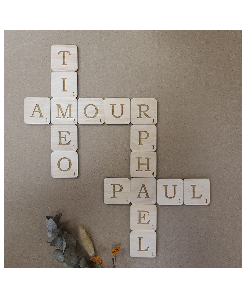 Lettre en bois façon scrabble