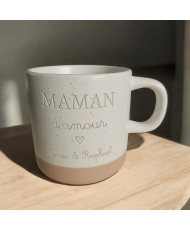 Tasse en céramique blanche personnalisée