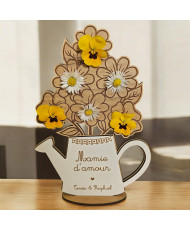 Bouquet de fleurs en bois personnalisé - Spécial Mamie
