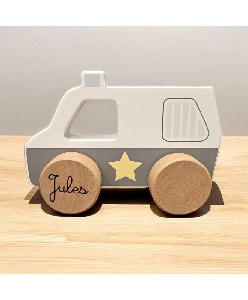 Voiture de police en bois personnalisée