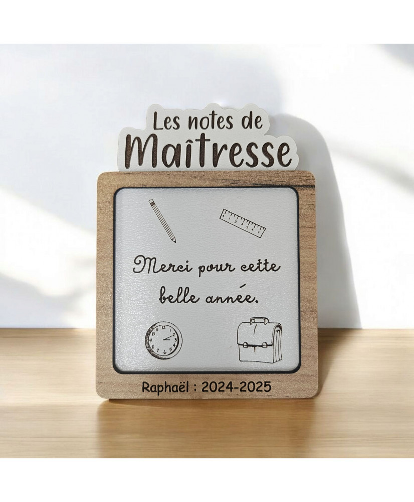 Support post-its personnalisés - maîtresse