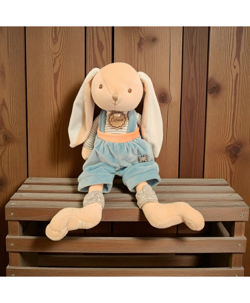 Doudou lapin Octave personnalisé Bukowski
