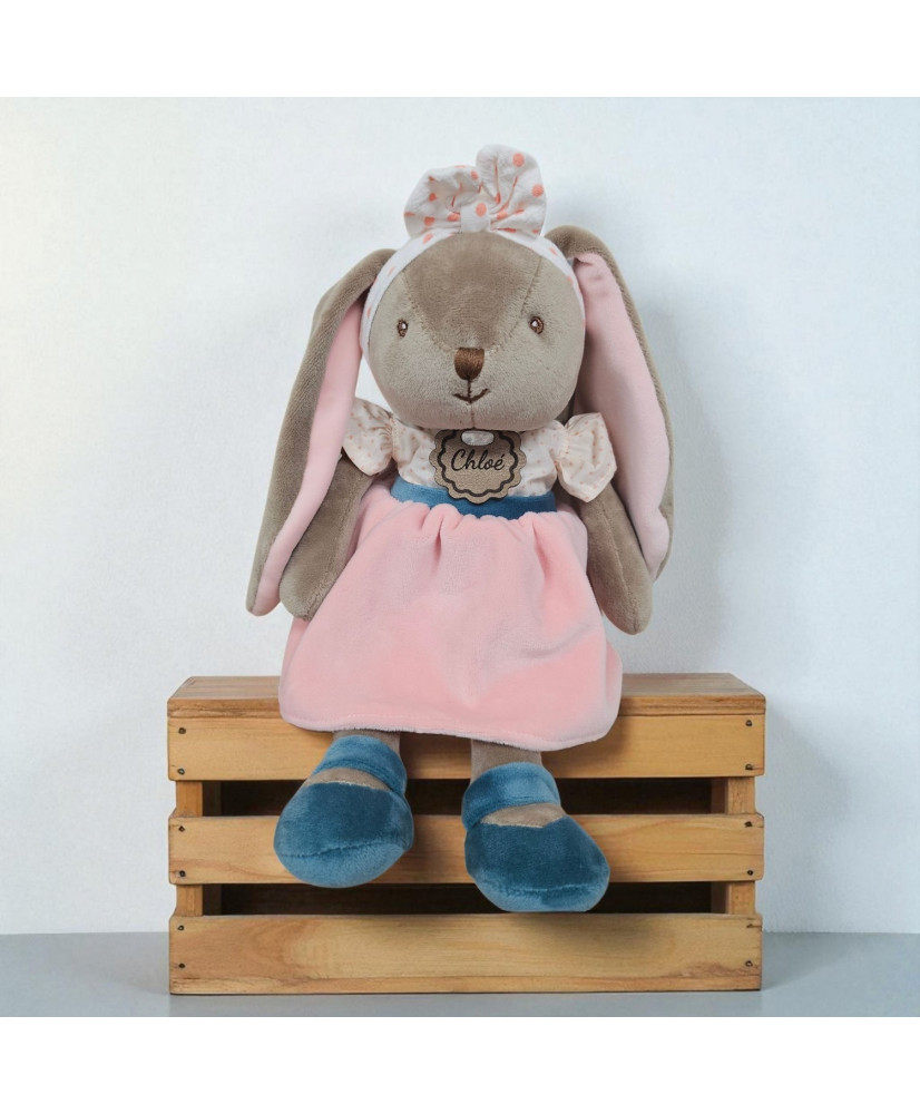 Doudou lapin Chloé personnalisé Bukowski