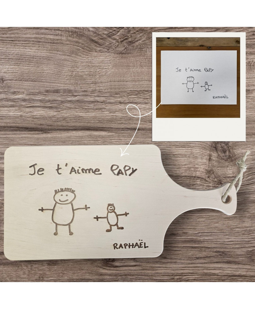 Planche à découper personnalisée avec le dessin de votre enfant Planche à découper personnalisée avec le dessin de votre enfant